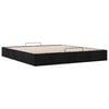 vidaXL Ottoman Bed Frame Black Polyester, Metal, Plywood, Engineered Wood