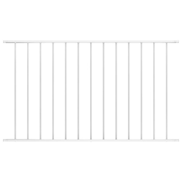 vidaXL Fence Panel Powder-coated Steel 5.4 ft x 2.5 ft White