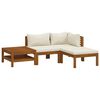 vidaXL Garden Lounge Set Cream Solid acacia wood, fabric (100% polyester)