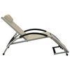 vidaXL Sun Lounger Cream and silver Textilene, Powder-coated Aluminum