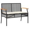 vidaXL Garden Dining Set Black PE Rattan Removable Covers