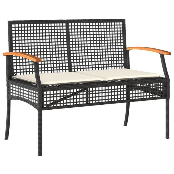 vidaXL Garden Dining Set Black PE Rattan Removable Covers