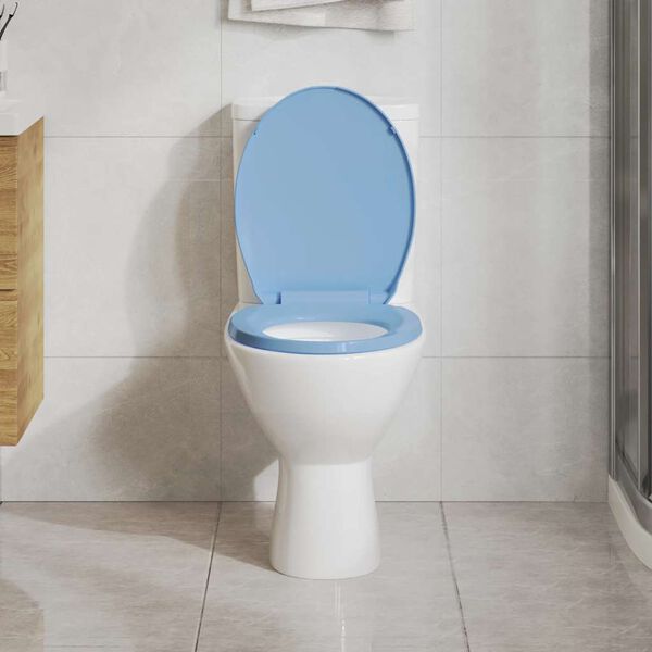 vidaXL Soft-Close Toilet Seat Blue Oval