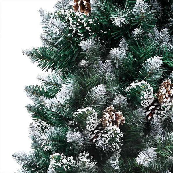 vidaXL Artificial Pre-lit Christmas Tree with Ball Set&Pinecones 59.1"