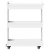 vidaXL Cabinet with Wheels White 23.6"x8.7"x31.1" Engineered Wood