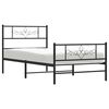 vidaXL Bed Frame Black Powder-Coated Steel Single Bed Frame