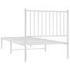vidaXL Bed Frame White Powder-coated steel 31.5 x 79 in Bed Frame