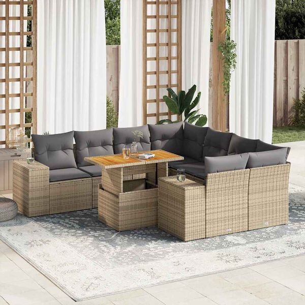 vidaXL Garden Sofa Set Beige