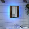 vidaXL LED Mirror Cabinet Smoked Oak Engineered Wood Medium