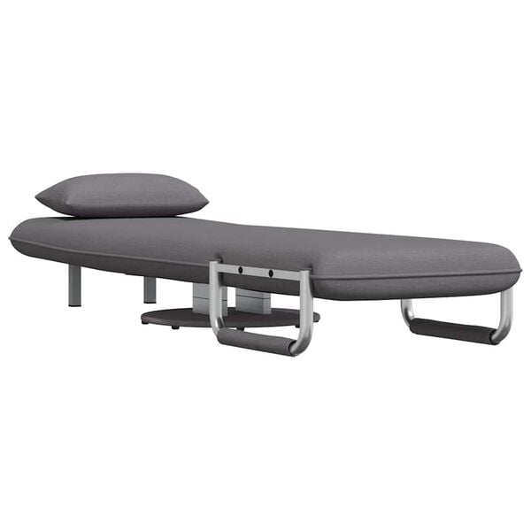 vidaXL Sofa Dark Grey Polyester, Steel Compact