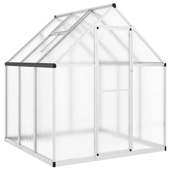 vidaXL Greenhouse Silver and clear Aluminum, Polycarbonate Medium