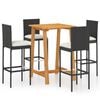 vidaXL Garden Bar Set Black, Cream