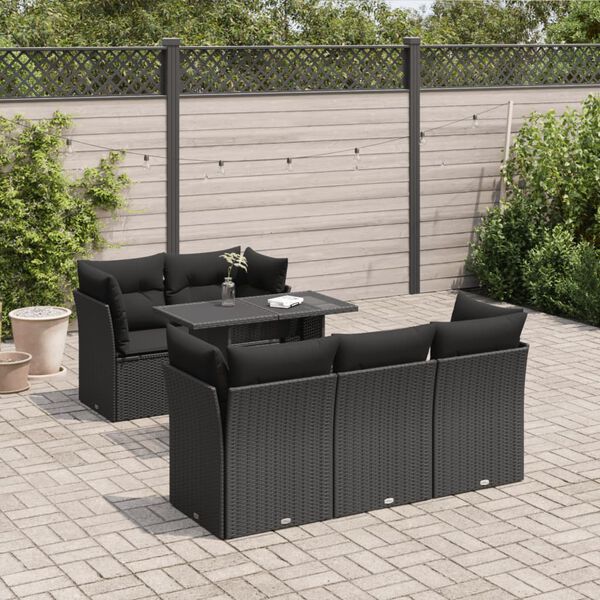 vidaXL Garden Sofa Set Black