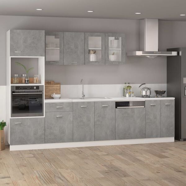 vidaXL Drawer Bottom Cabinet Concrete grey Engineered wood Medium
