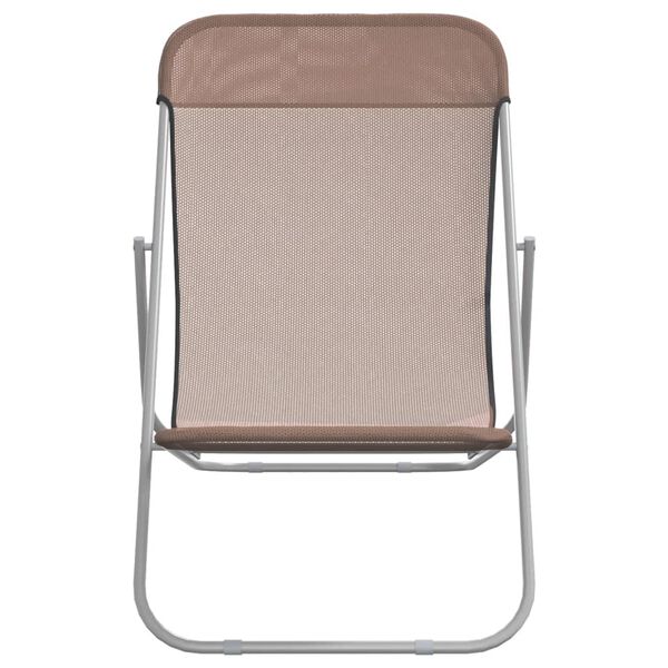 vidaXL Beach Chair Brown Powder-coated steel, textilene Standard