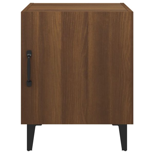 vidaXL Bedside Cabinet Set of 2 Brown Oak Engineered wood, metal