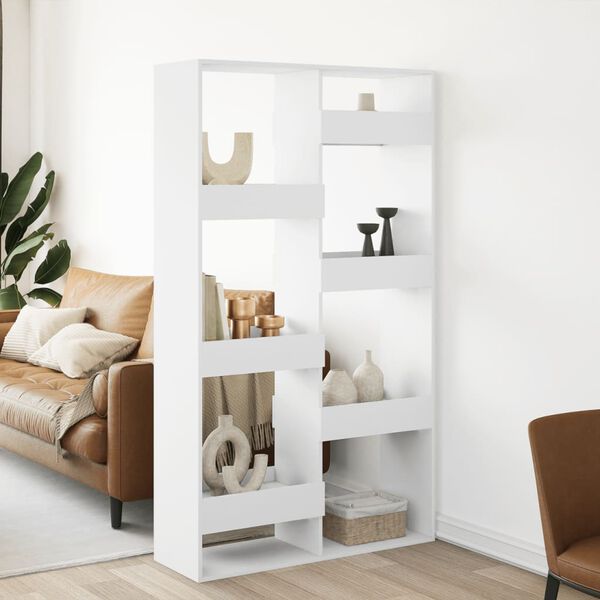 vidaXL Room Divider White Engineered Wood 39.4x13.0x68.9 in Room Divider