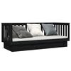 vidaXL Day Bed Black Solid pine wood Single