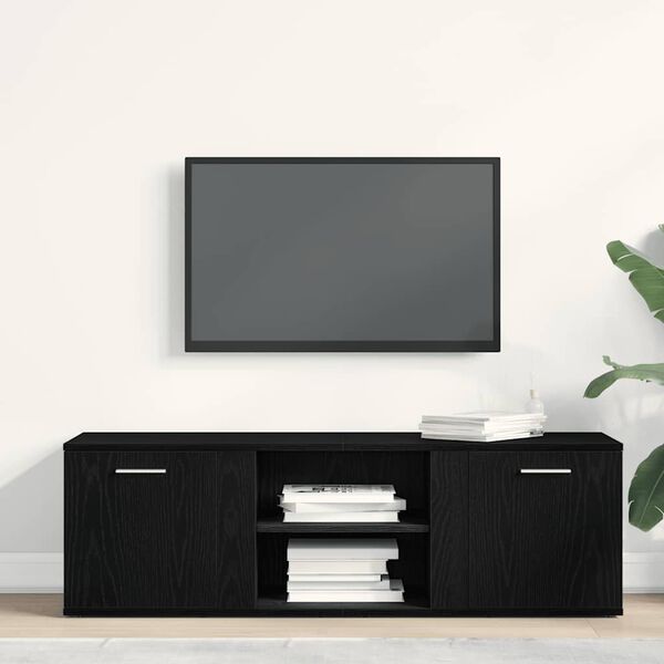 vidaXL TV Cabinet Black Oak 120x34x37 cm Engineered Wood