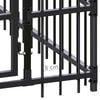 vidaXL Dog Kennel Black Powder-coated steel Large Dog Kennel