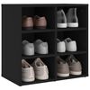 vidaXL Shoe Cabinet Set of 2 Black Engineered wood Medium Shoe Cabinet