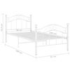 vidaXL Bed Frame White Powder-coated metal Twin Durable Bed Frame