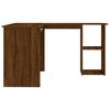 vidaXL Corner Desk Brown Oak Engineered Wood Medium Sliding Components