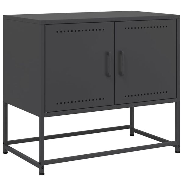 vidaXL TV Cabinet Black Steel Standard Storage TV Cabinet