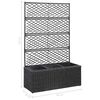 vidaXL Raised Bed Black Poly rattan, Plastic 32.7 x 11.8 x 51.2 in