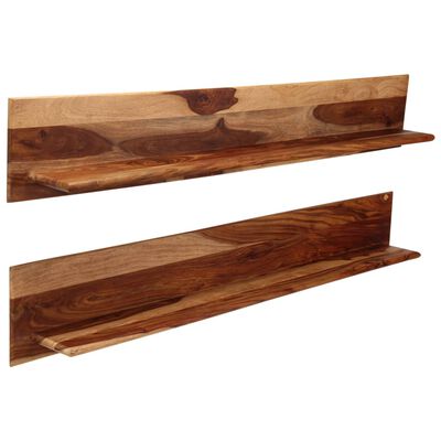 vidaXL Wall Shelves 2 pcs 66.5"x10.2"x7.9" Solid Sheesham Wood