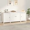 vidaXL Sideboard White Solid Pine Wood 64.6 in x 14.6 in x 26.8 in