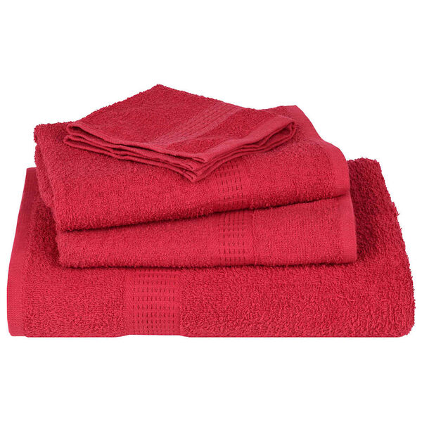 vidaXL Bath Towel Set of 10 Red 100% Cotton 39.4 x 59.1 in Durable