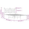 vidaXL Bed Frame Black Powder-Coated Steel Full Bed Frame Rectangular