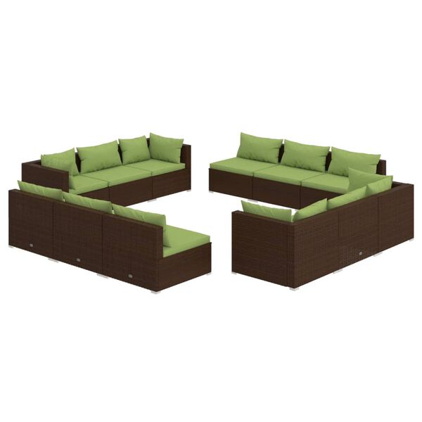 vidaXL Garden Lounge Set Brown and Green