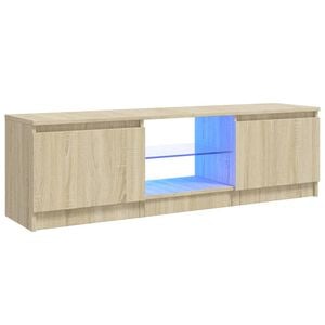 vidaXL TV Stand with LED Lights Sonoma Oak 47.2"x11.8"x14.2"