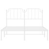 vidaXL Bed Frame White Powder-Coated Steel Double Bed Frame