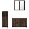 vidaXL Bathroom Furniture Set Brown Oak Engineered wood, metal, glass