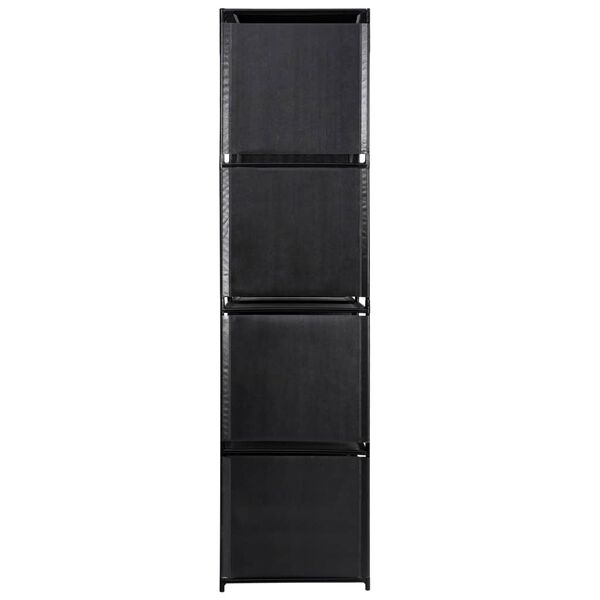 vidaXL Display Staircase Black Steel and fabric Large Storage