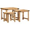 vidaXL Nesting Side Table Natural Mango Wood Solid Rough Mango Wood