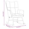 vidaXL Rocking Chair Cream White Velvet, Solid rubber wood, Steel