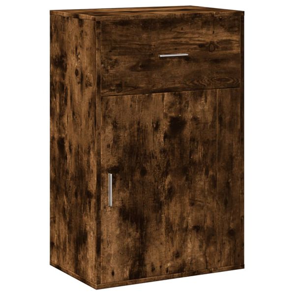 vidaXL Storage Cabinet Smoked Oak Engineered Wood Medium Storage Cabinet