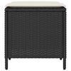 vidaXL Garden Sofa Set Black PE rattan Medium Adjustable Feet