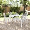 vidaXL Garden Dining Set White Cast Aluminum 5 Piece Set Durable