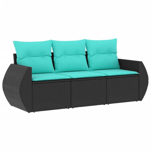 vidaXL Garden Sofa Set Black, Blue