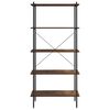 vidaXL Shelving Unit Black and Natural Engineered wood and steel