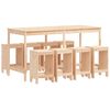 vidaXL Garden Bar Set Natural Brown Solid pine wood Large - Table for 8