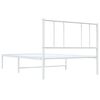 vidaXL Bed Frame White Powder-Coated Steel Single Bed Frame