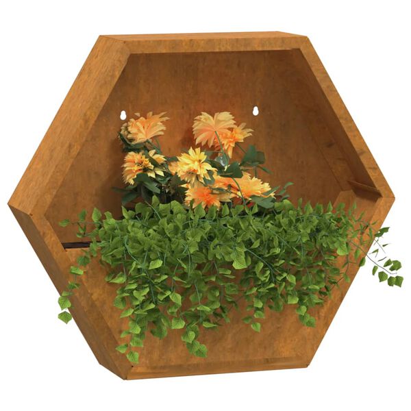 vidaXL Wall Planter Set of 2 Rusty Corten Steel Medium