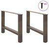 vidaXL Coffee Table Leg Set of 2 Natural Steel Powder-Coated Steel