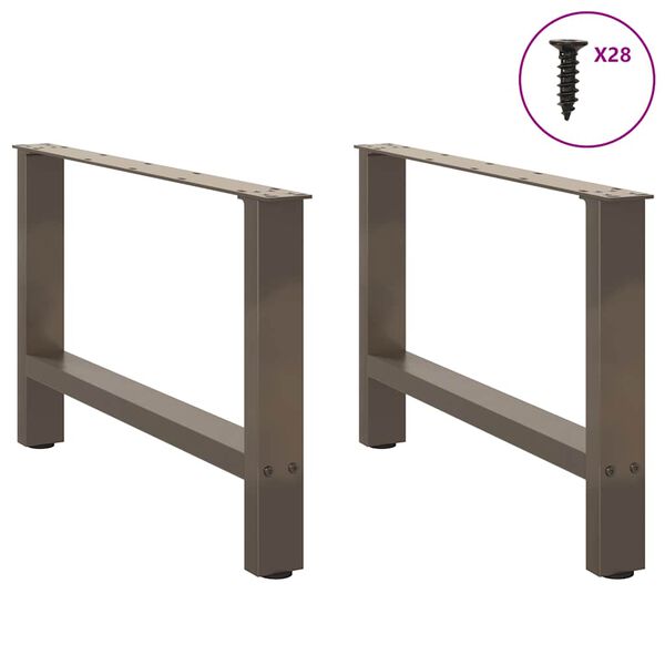 vidaXL Coffee Table Leg Set of 2 Natural Steel Powder-Coated Steel